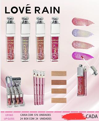 KIT LIP GLOSS E LAPIS LOVE RAIN C/24PCS