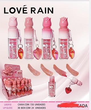 LIP GLOSS COM CHAVEIRO LOVE RAIN C/24PCS