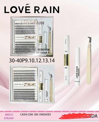 KIT CILIOS TUFINHO C/12PCS 30P-40P LOVE RAIN