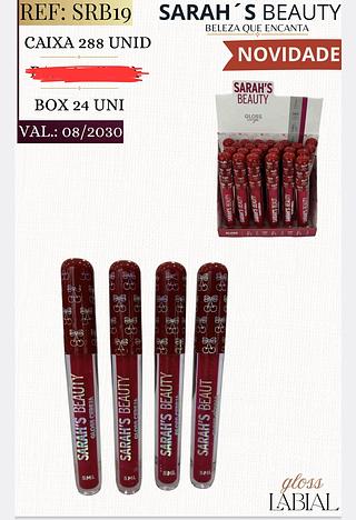 GLOSS LABIAL SARAHS BEAUTY C/24PCS
