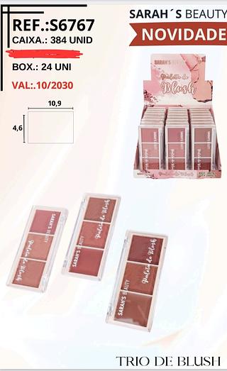 TRIO DE BLUSH SARAHS BEAUTY C/24PCS