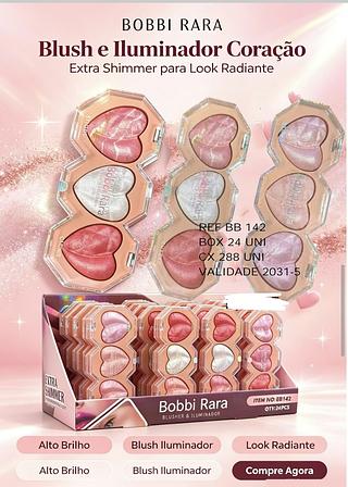 BLUSH E ILUMINADOR CORACAO BOBBI RARA C/24PCS