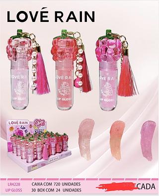LIP GLOSS COM CHAVEIRO LOVE RAIN C/24PCS