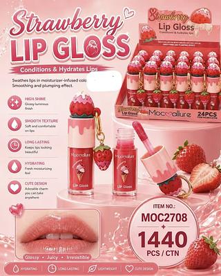 LIP GLOSS MORANGO C/24PCS
