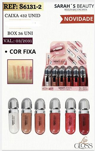 LIP GLOSS SARAHS BEAUTY C/36PCS