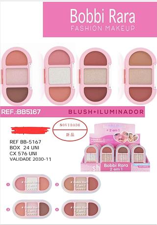 BLUSH + ILUMINADOR BOBBI RARA C/24PCS