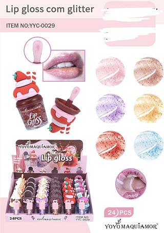 LIP GLOSS GLITTER YOYO MAQUIAMOR C/24PCS