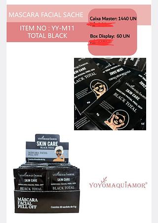 MASCARA FACIAL SACHE TOTAL BLACK YOYO MAQUIAMOR C/60PCS