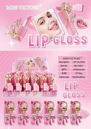 LIP GLOSS COM CHAVEIRO C/24PCS