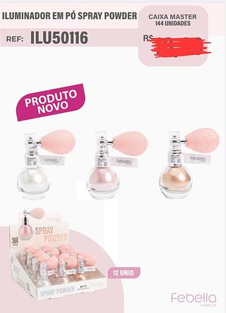 ILUMINADOR EM PO SPRAY FEBELLA C/12PCS