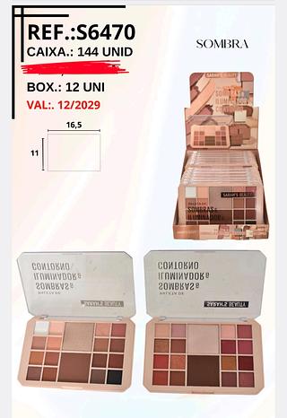 PALETA DE SOMBRAS E CONTORNO SARAHS BEAUTY C/12PCS