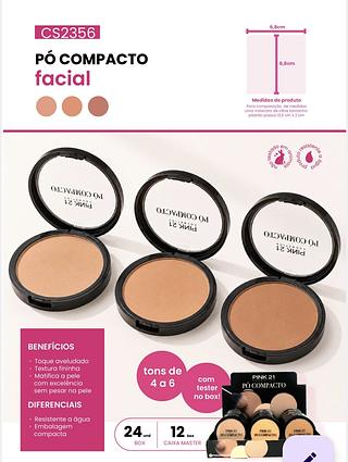 PO COMPACTO FACIAL PINK 21 COR 4-6 C/24PCS
