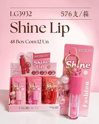 LIP GLOSS SHINE COM CHAVEIRO C/12PCS