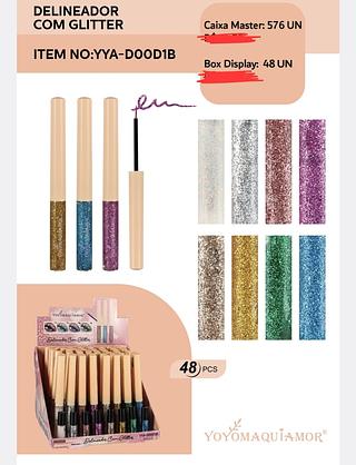 DELINEADOR COM GLITTER YOYO MAQUIAMOR C/48PCS