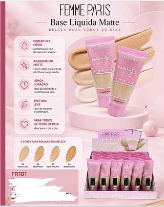 BASE LIQUIDO MATTE FEMME PARIS C/24PCS
