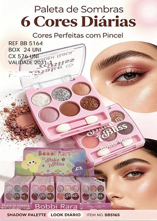 PALETA DE SOMBRA 6 CORES DISRIAS BOBBI RARA C/24PCS