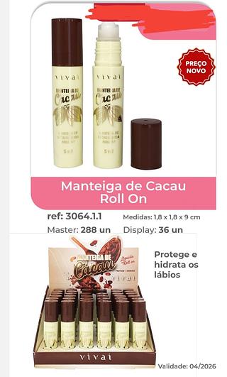 MANTEIGA DE CACAU -LIQUIDA VIVAI C/36PCS