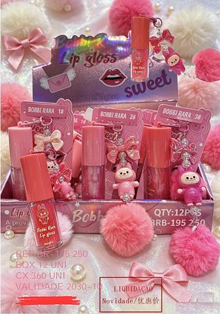 LIP GLOSS COM CHAVEIRO BOBBI RARA C/12PCS