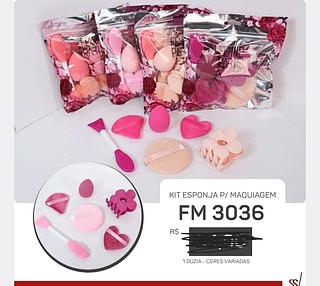 KIT ESPONJA PARA MAQUIAGEM C/12PCS