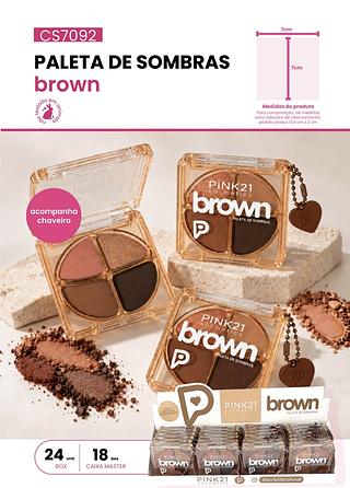 PALETA DE SOMBRAS BROWN PINK 21 C/24PCS