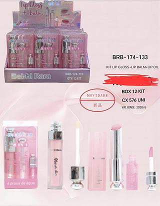 KIT LIP GLOSS +LIP BALM +LIP OIL BOBBI RARA C/12PCS