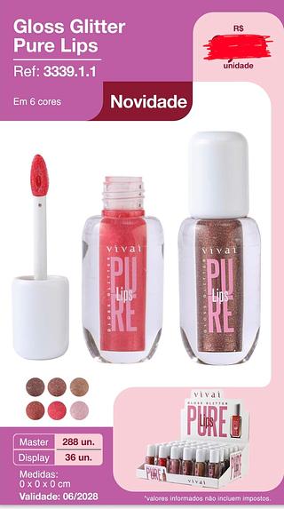 GLOSS GLITTER PURE LIPS VIVAI C/36PCS