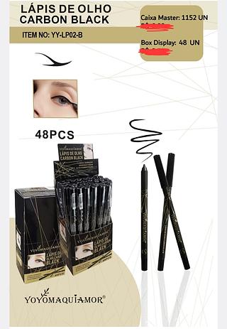LAPIS DE OLHO CARBON BLACK YOYO MAQUIAMOR C/48PCS