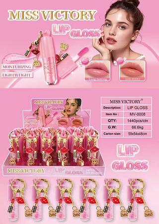 LIP GLOSS COM CHAVEIRO C/24PCS