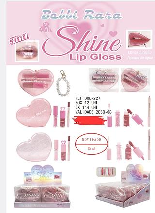 KIT LIP GLOSS BOBBI RARA C/12PCS