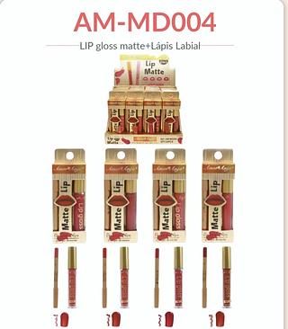 LIP GLOSS MATTE E LAPIS LABIAL AMIR ANJO C/24PCS