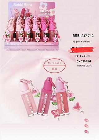 LIP GLOSS +CHAVEIRO BOBBI RARA C/24PCS