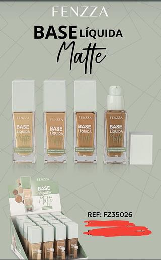 BASE LIQUIDA MATTE FENZZA C/16PCS