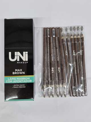 lapis de olhos marrom com apontador uni c/12pcs