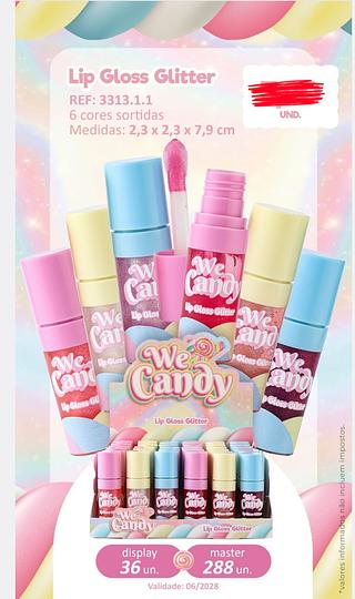 LIP GLOSS GLITTER WE CANDY VIVAI C/36PCS