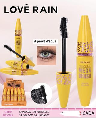 MASCARA DE CILIOS A PROVA DA AGUA LOVE RAIN C/24PCS
