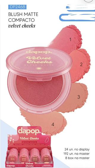 BLUSH COMPACTO VELVER CHEEKS DAPOP C/24PCS