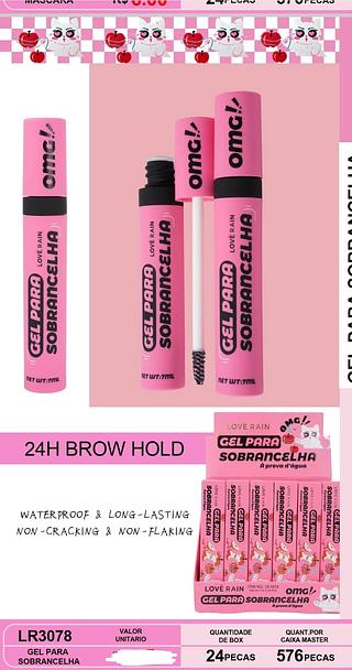 GEL PARA SOBRANCELHAS CATINHO LOVE RAIN C/24PCS