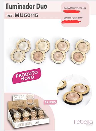 PALETA ILUMINADOR FACIAL COM 2 CORE FEBELLA C/24PCS
