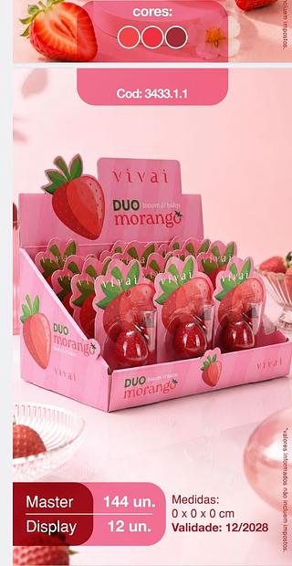DUO MORANGO E BALM VIVAI C/12PCS
