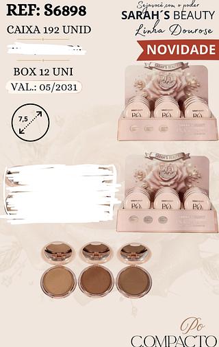 PO COMPACTO COR ESCURO SARAHS BEAUTY C/24PCS