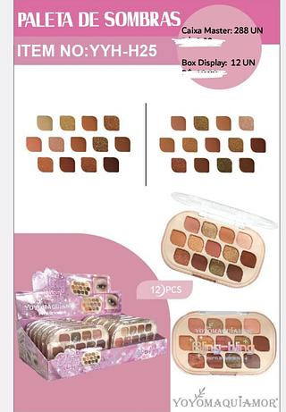 PALETA DE SOMBRAS YOYO MAQUIAMOR C/12PCS