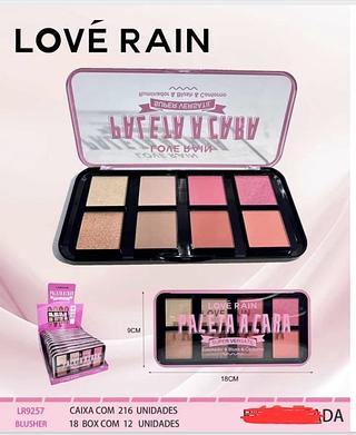 PALETA DE BLUSH ILUMINADOR LOVE RAIN C/12PCS