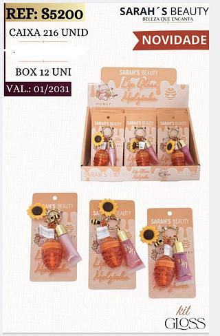 LIP GLOSS SARAHS BEAUTY C/12PCS