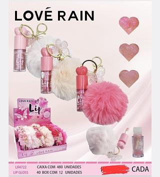 LIP GLOSS COM CHAVEIRO LOVE RAIN C/12PCS