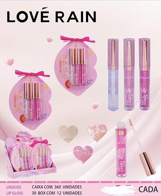 KIT LIP GLOSS LOVE RAIN C/12PCS