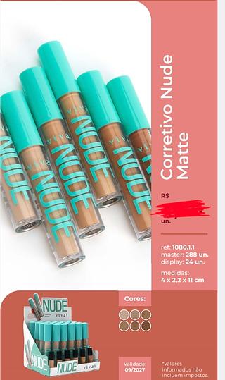 corretivo liquido matte nude vivai c/24pcs