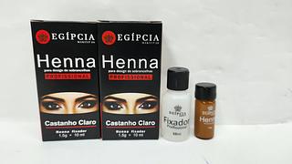 HENNA PARA SOBRANCELHAS EGIPCIA CASTANHO CLARO C/6CPS