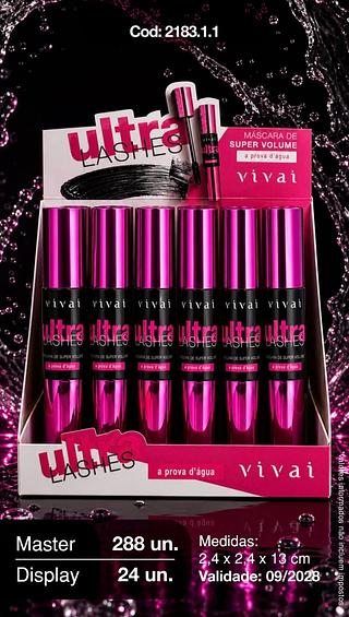 mascara de cilios ultra lashes c/24pcs