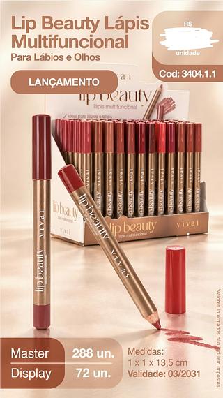 LIP BEAUTY LAPIS MULTIFUNCIONAL VIVAI C/72PCS