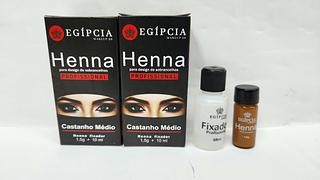 HENNA PARA SOBRANCELHAS EGIPCIA CASTANHO MEDIO C/6CPS